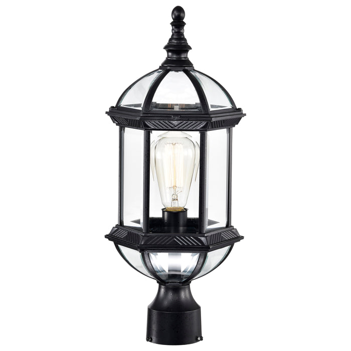 Boxwood One Light Post Lantern in Textured Black