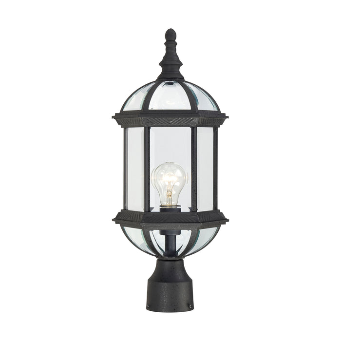 Boxwood One Light Post Lantern in Textured Black