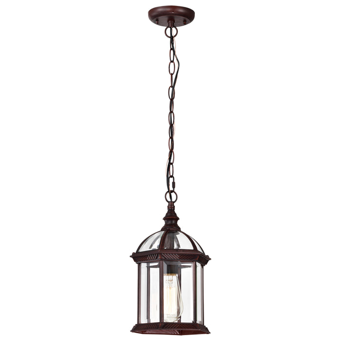 Boxwood One Light Hanging Lantern in Rustic Bronze