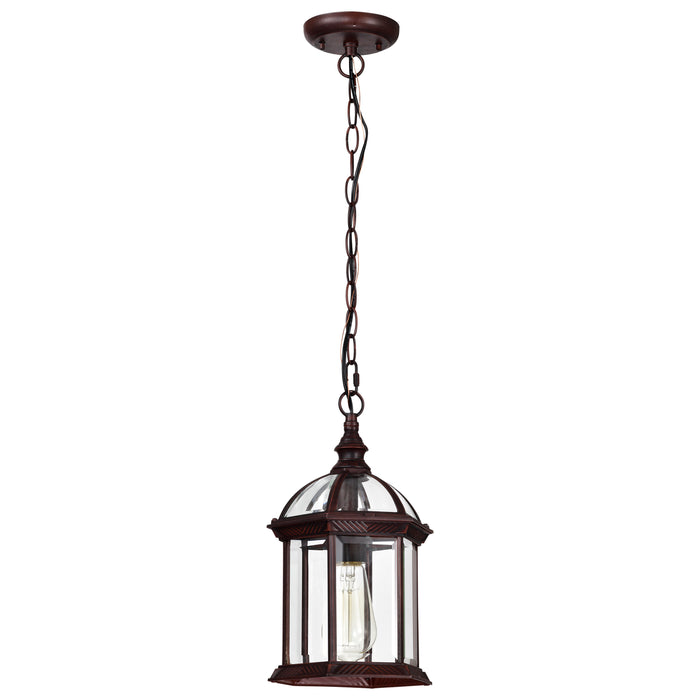 Boxwood One Light Hanging Lantern in Rustic Bronze