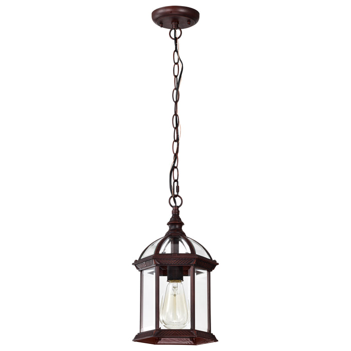 Boxwood One Light Hanging Lantern in Rustic Bronze