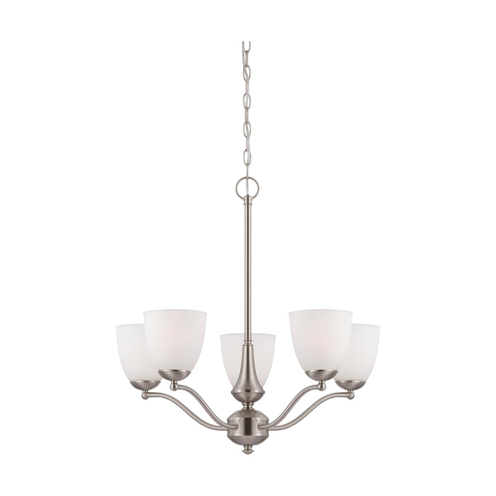 Patton Five Light Chandelier in Brushed Nickel