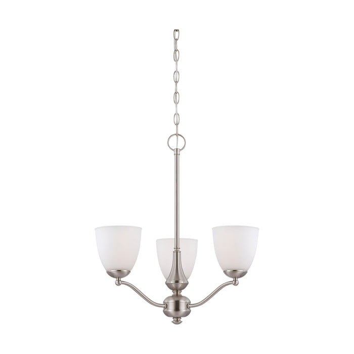 Patton Three Light Chandelier in Brushed Nickel