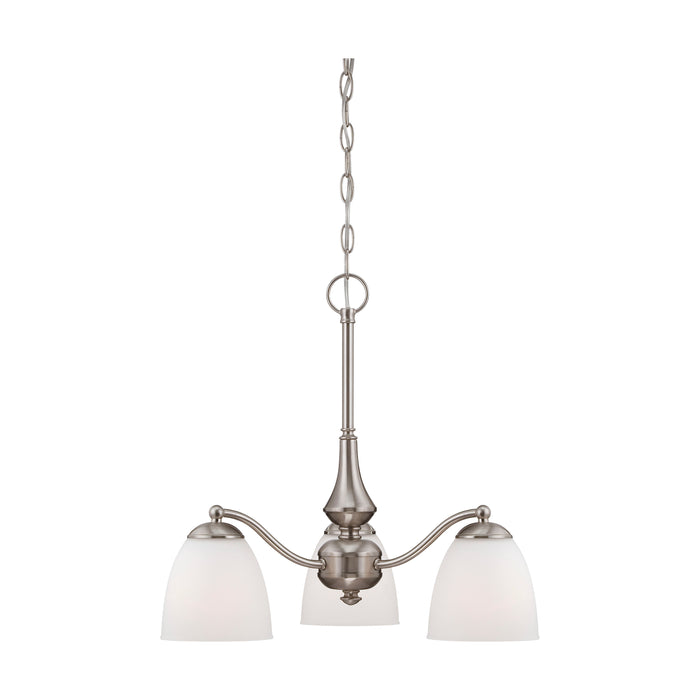 Patton Three Light Chandelier in Brushed Nickel