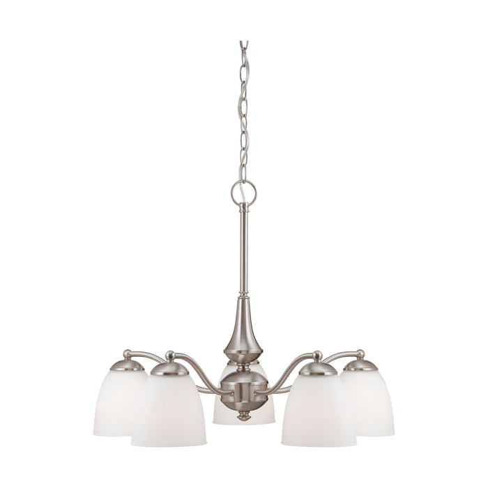 Patton Five Light Chandelier in Brushed Nickel