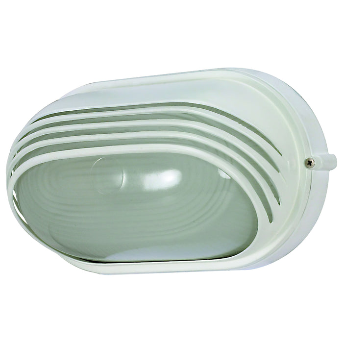 Die Cast Bulk Heads Semi Gloss White One Light Outdoor Bulk Head in Semi Gloss White