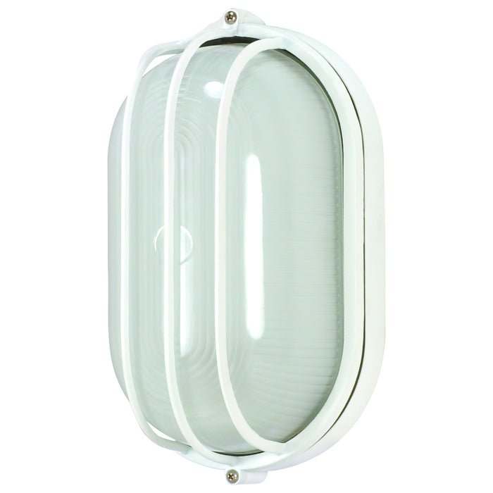 Die Cast Bulk Heads Semi Gloss White One Light Outdoor Bulk Head in Semi Gloss White