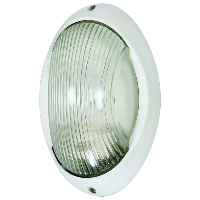 Die Cast Bulk Heads Semi Gloss White One Light Outdoor Bulk Head in Semi Gloss White