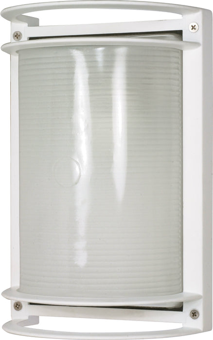 Die Cast Bulk Heads Semi Gloss White One Light Outdoor Bulk Head in Semi Gloss White