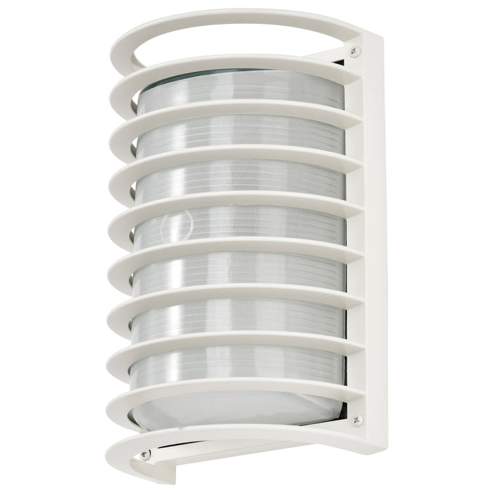 Die Cast Bulk Heads Semi Gloss White One Light Outdoor Bulk Head in Semi Gloss White