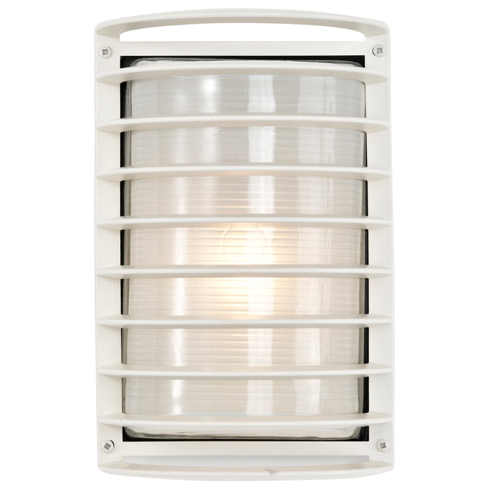 Die Cast Bulk Heads Semi Gloss White One Light Outdoor Bulk Head in Semi Gloss White