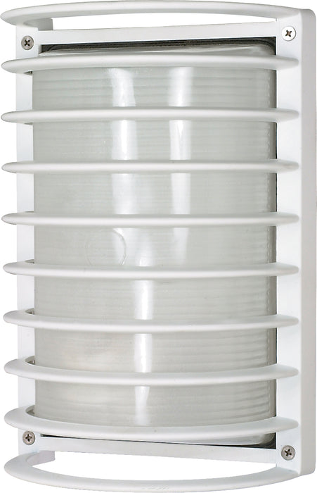Die Cast Bulk Heads Semi Gloss White One Light Outdoor Bulk Head in Semi Gloss White