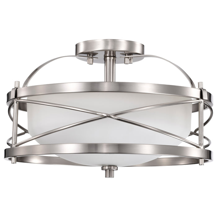 Ginger Two Light Semi Flush Mount in Brushed Nickel