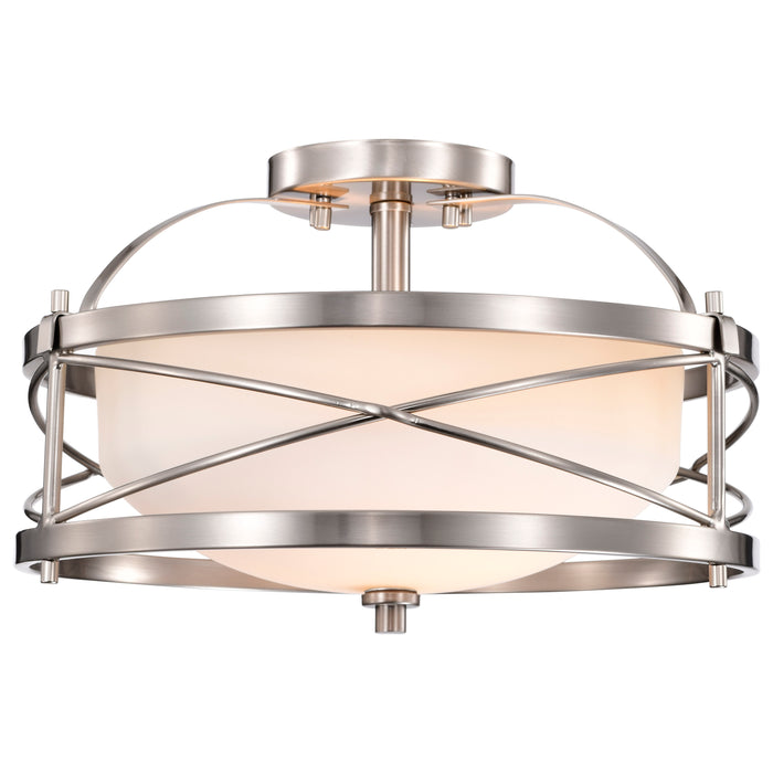 Ginger Two Light Semi Flush Mount in Brushed Nickel