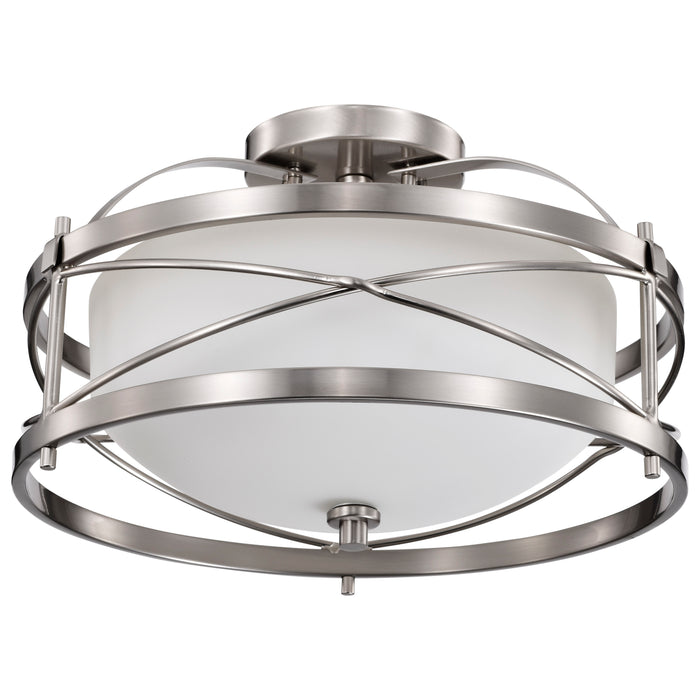 Ginger Two Light Semi Flush Mount in Brushed Nickel