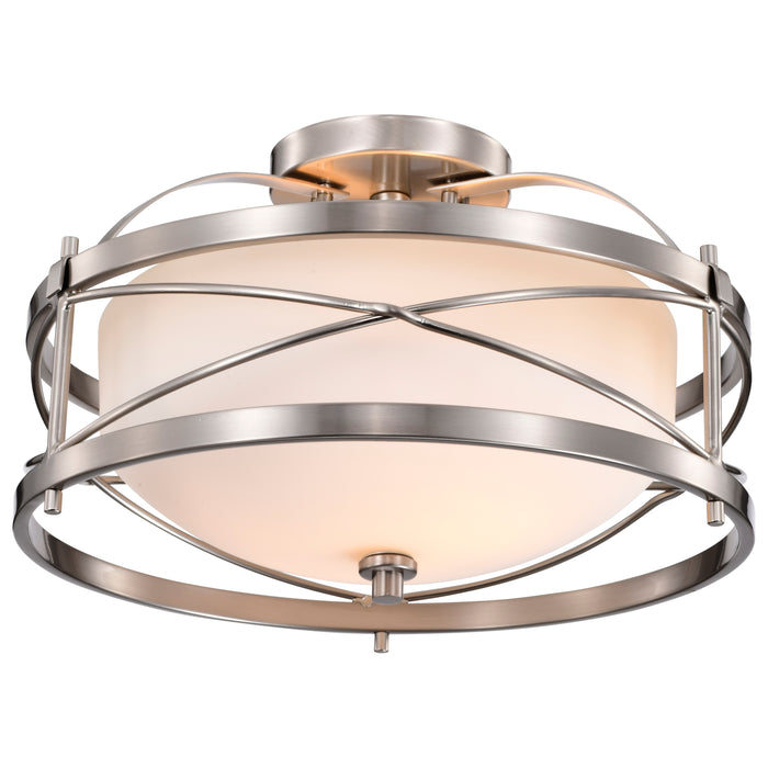 Ginger Two Light Semi Flush Mount in Brushed Nickel