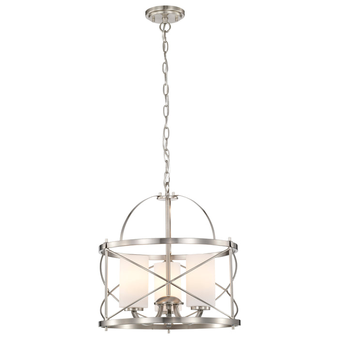 Ginger Three Light Pendant in Brushed Nickel