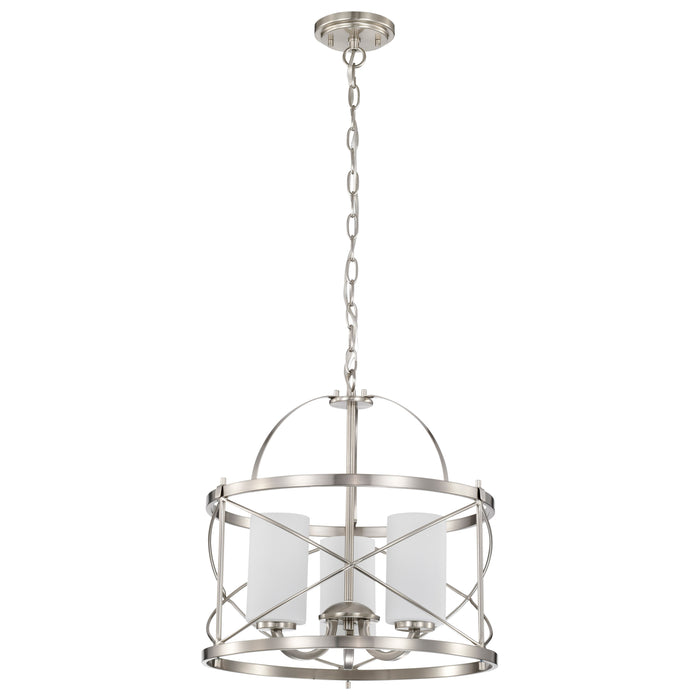 Ginger Three Light Pendant in Brushed Nickel