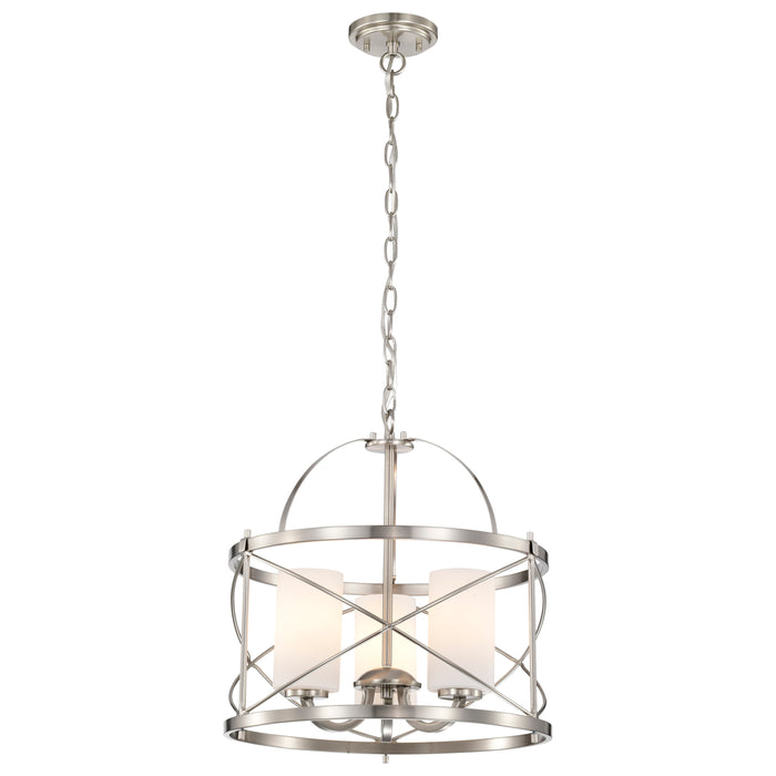 Ginger Three Light Pendant in Brushed Nickel