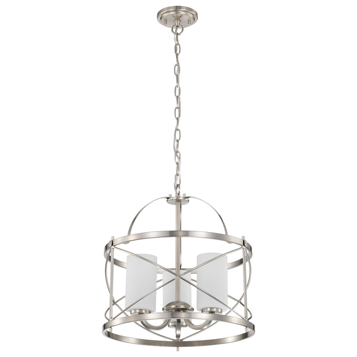 Ginger Three Light Pendant in Brushed Nickel