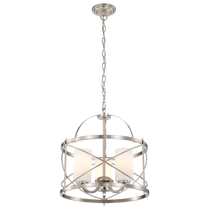 Ginger Three Light Pendant in Brushed Nickel