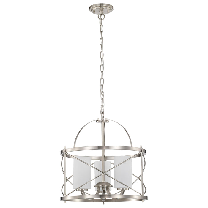 Ginger Three Light Pendant in Brushed Nickel