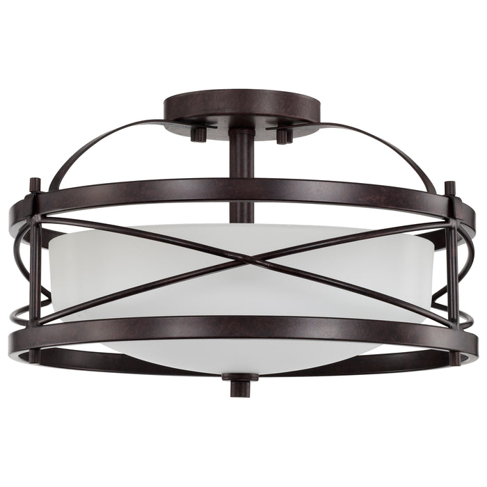 Ginger Two Light Semi Flush Mount in Old Bronze