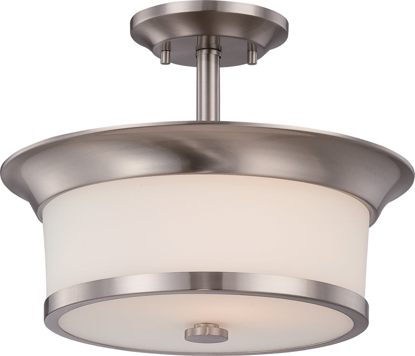 Mobili Two Light Semi Flush Mount in Brushed Nickel