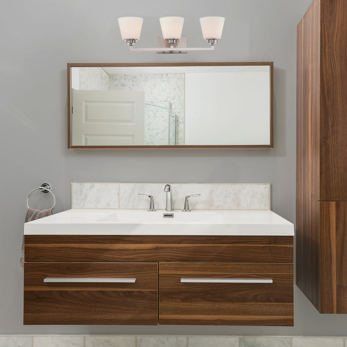 Mobili Three Light Vanity in Brushed Nickel