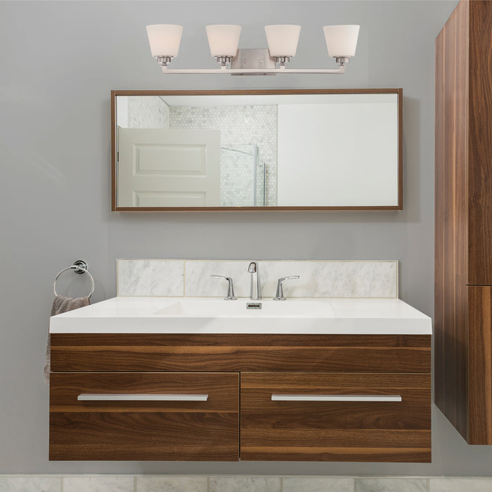 Mobili Four Light Vanity in Brushed Nickel