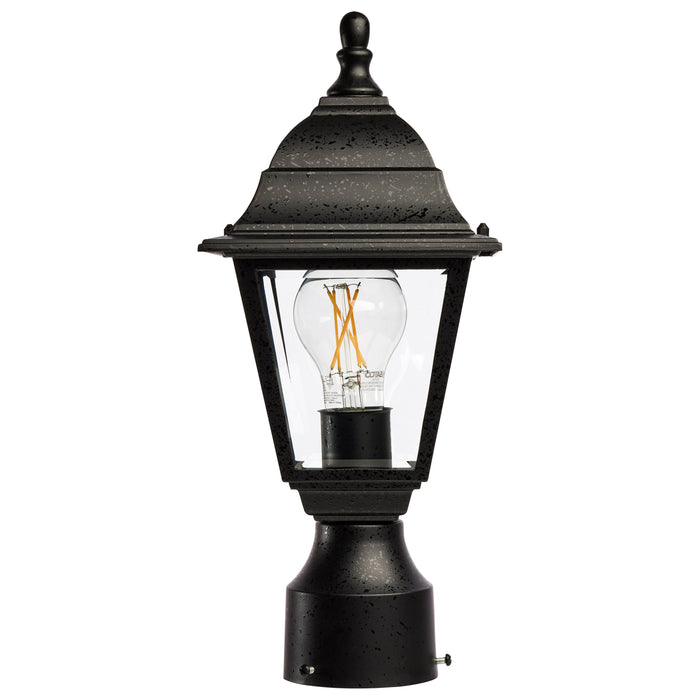 Briton One Light Post Lantern in Textured Black