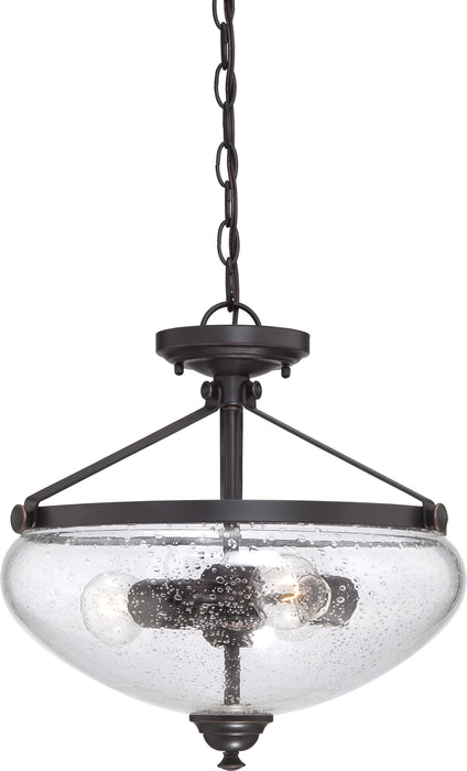 Laurel Three Light Semi Flush Mount in Sudbury Bronze