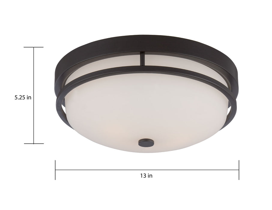 Neval Two Light Flush Mount in Sudbury Bronze