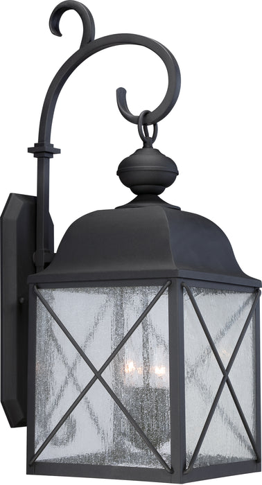 Wingate Three Light Outdoor Wall Lantern in Textured Black