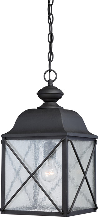 Wingate One Light Hanging Lantern in Textured Black