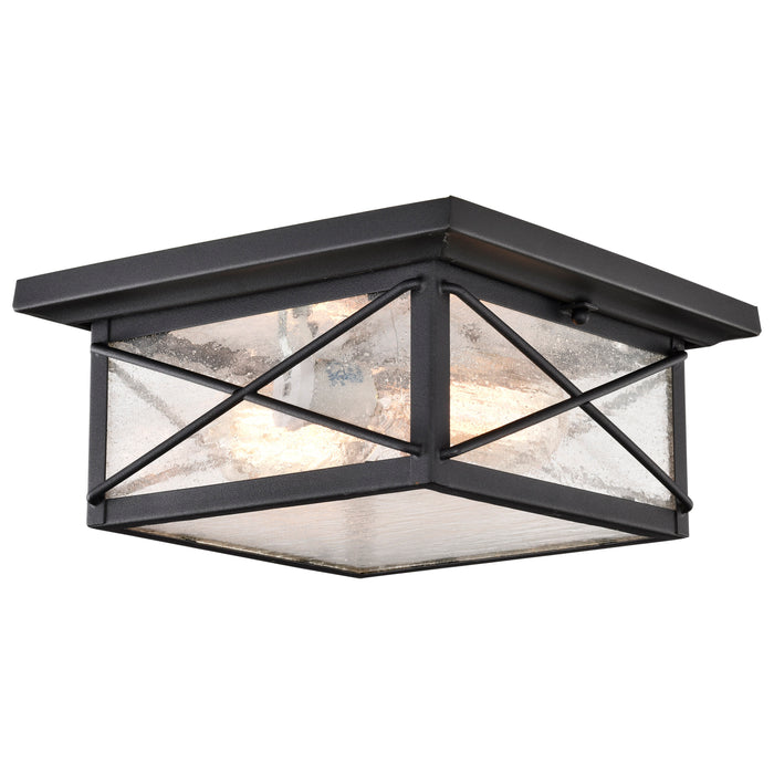 Wingate Two Light Flush Mount in Textured Black