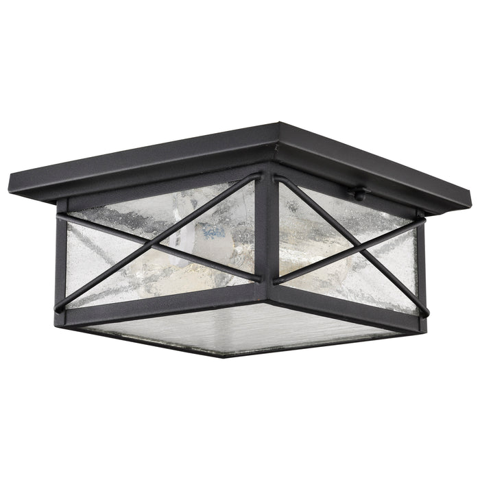 Wingate Two Light Flush Mount in Textured Black