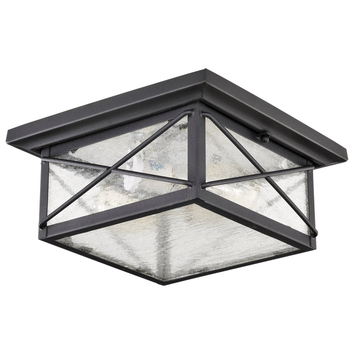 Wingate Two Light Flush Mount in Textured Black