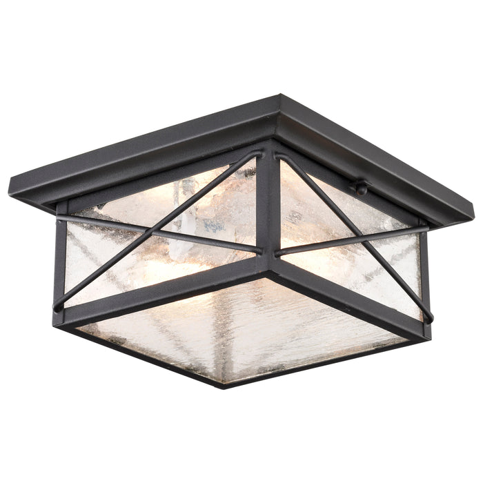 Wingate Two Light Flush Mount in Textured Black