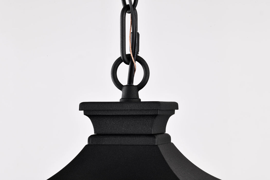 Jasper One Light Outdoor Hanging Lantern in Matte Black