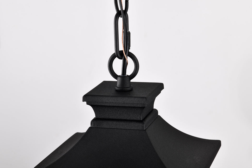 Jasper One Light Outdoor Hanging Lantern in Matte Black