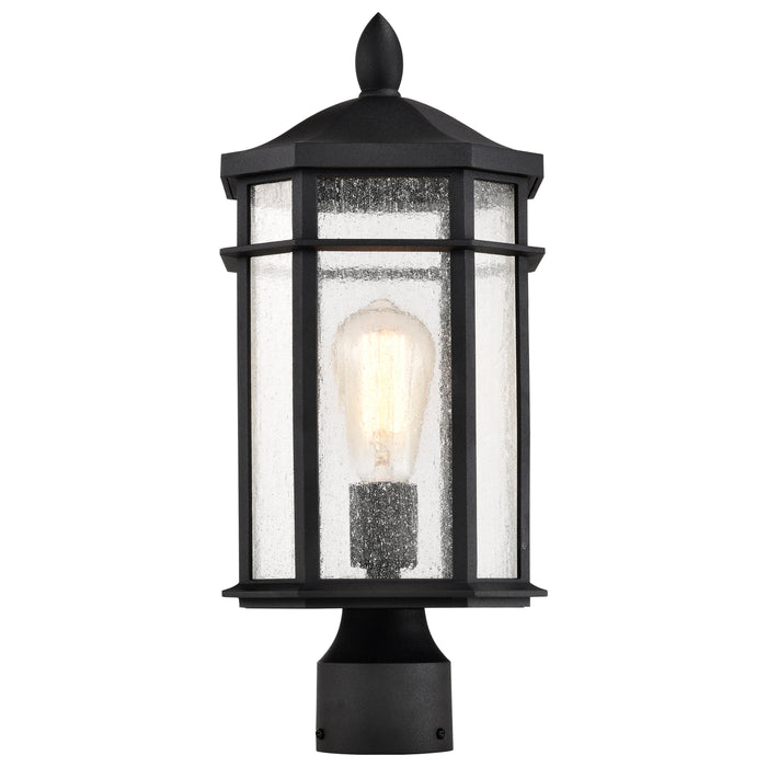 Raiden One Light Outdoor Post Lantern in Matte Black