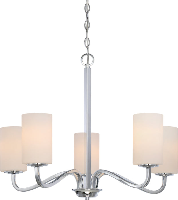 Willow Five Light Chandelier in Polished Nickel