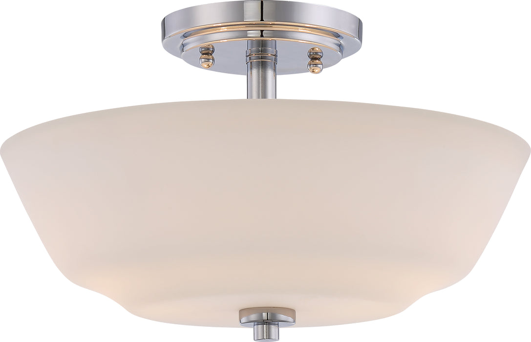 Willow Two Light Semi Flush Mount in Polished Nickel