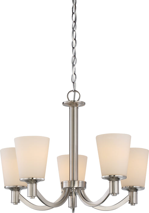 Laguna Five Light Chandelier in Brushed Nickel