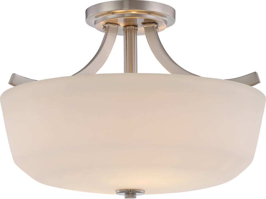 Laguna Two Light Semi Flush Mount in Brushed Nickel