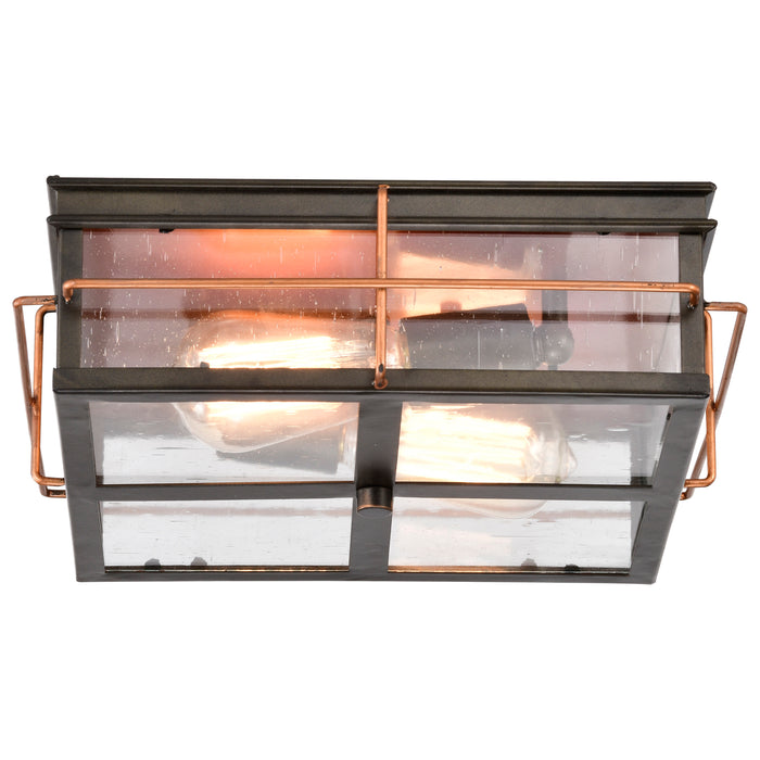 Howell Two Light Flush Mount in Bronze / Copper Accents