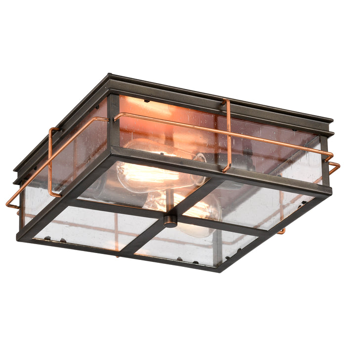 Howell Two Light Flush Mount in Bronze / Copper Accents