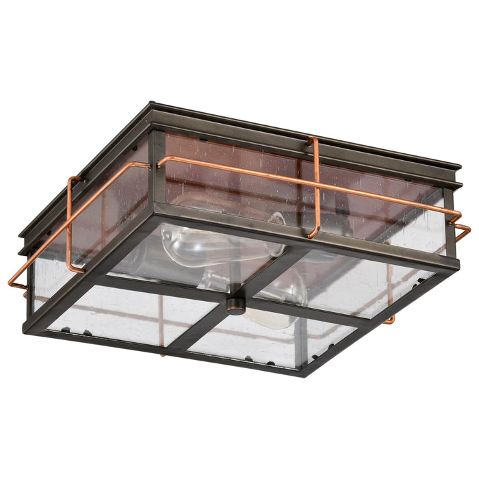 Howell Two Light Flush Mount in Bronze / Copper Accents