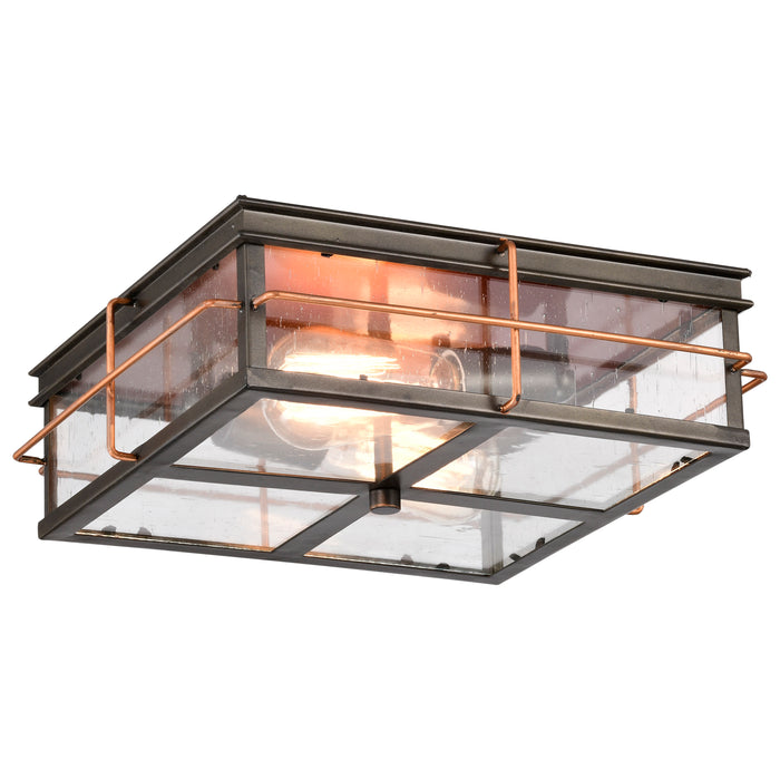 Howell Two Light Flush Mount in Bronze / Copper Accents